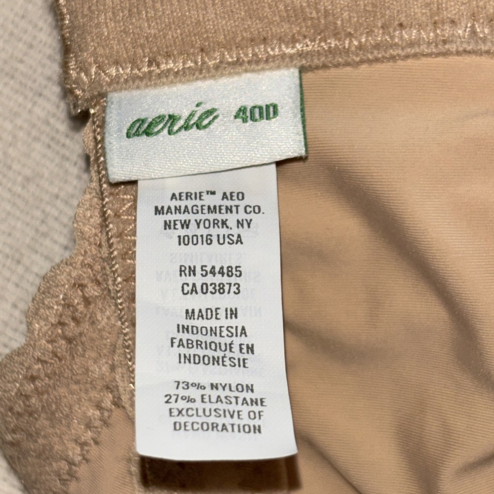 Aerie Real Happy Strapless Beige Convertible Push Up Bra Women's Size 40D NWOT - Picture 6 of 8